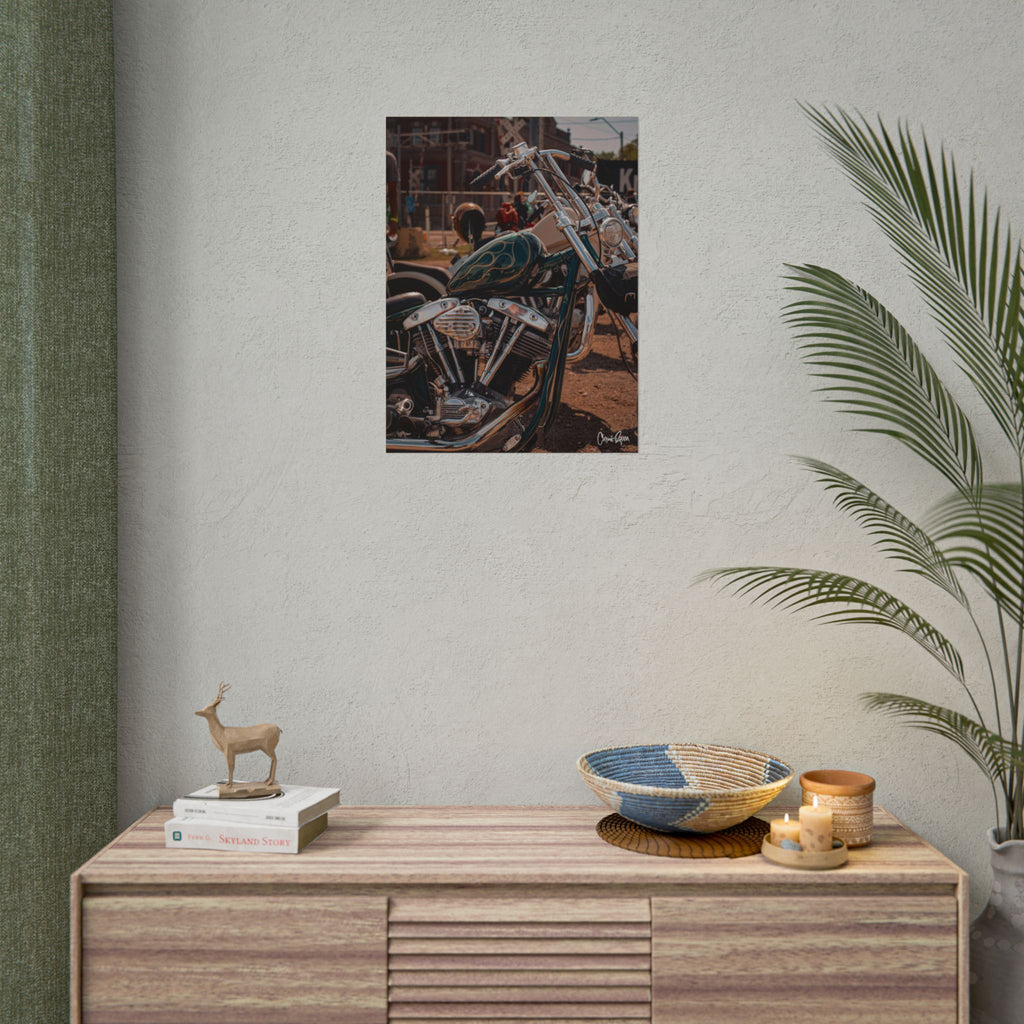Westcott Gold Flames – Vintage Chopper Photography Rolled Poster