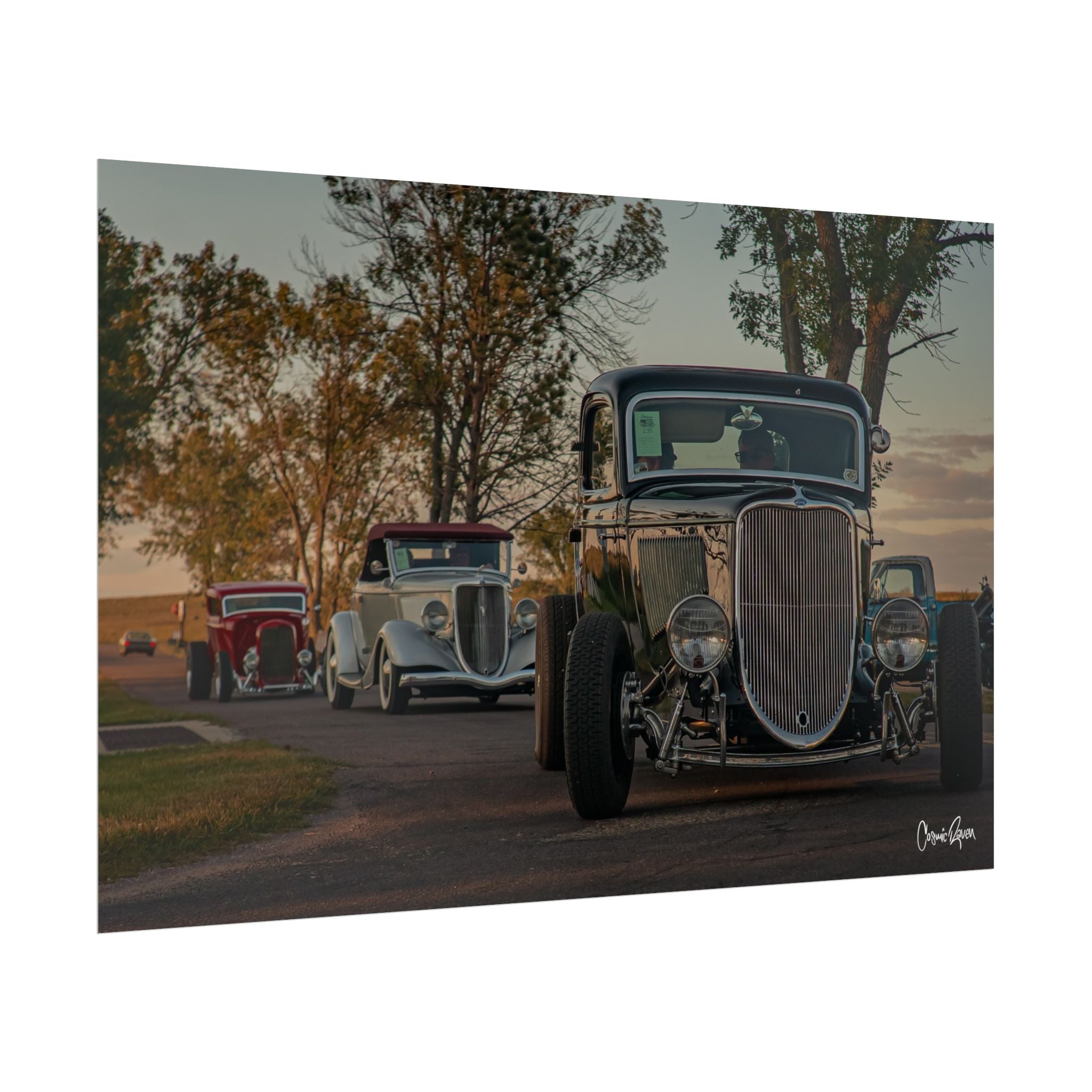 アート・デザイン・音楽 Le Muscle Carabine Issue 3 Triple Threat Poster - Vintage Car Art Canvas Print – Cosmic Raven