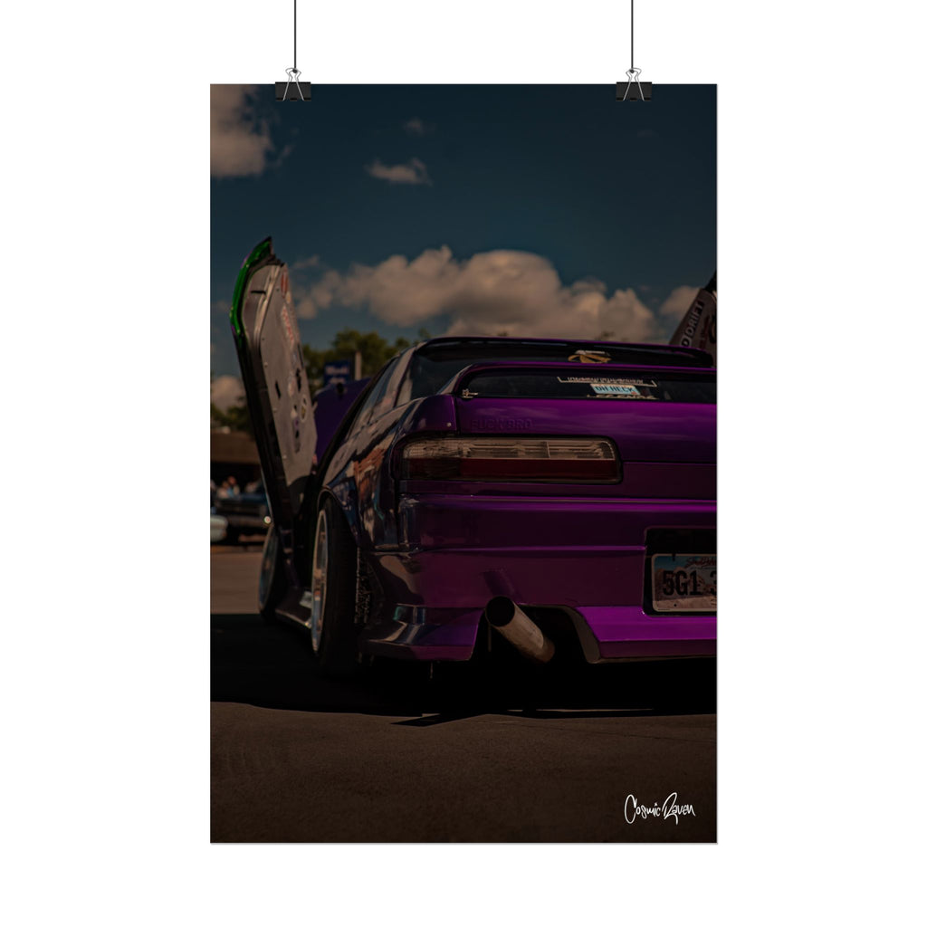 Oh Heck Poster - Purple Silvia Drift Car Rolled Automotive Print