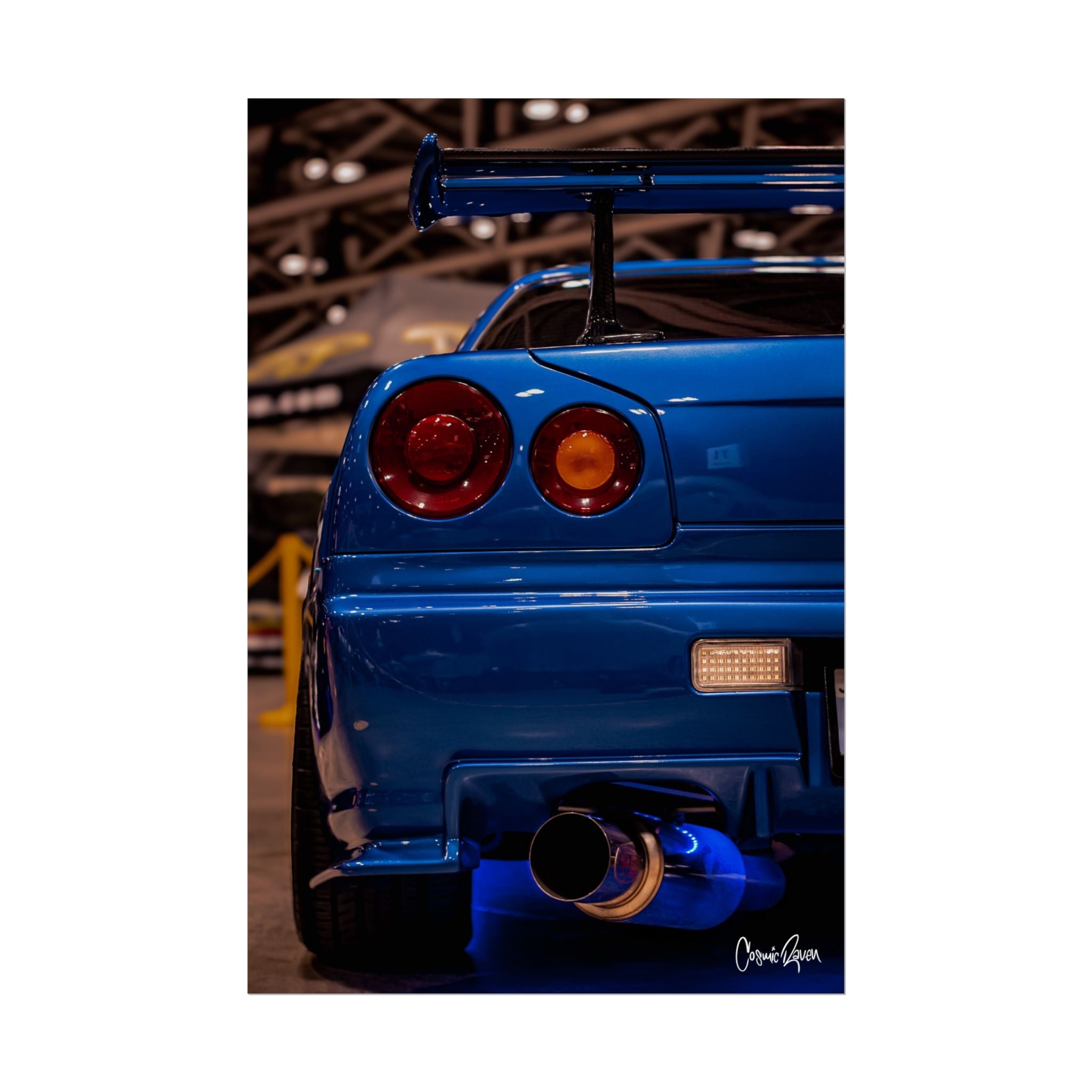 Spoiler Alert Poster- Blue Subaru Skyline GTR Car Enthusiast Rolled Poster