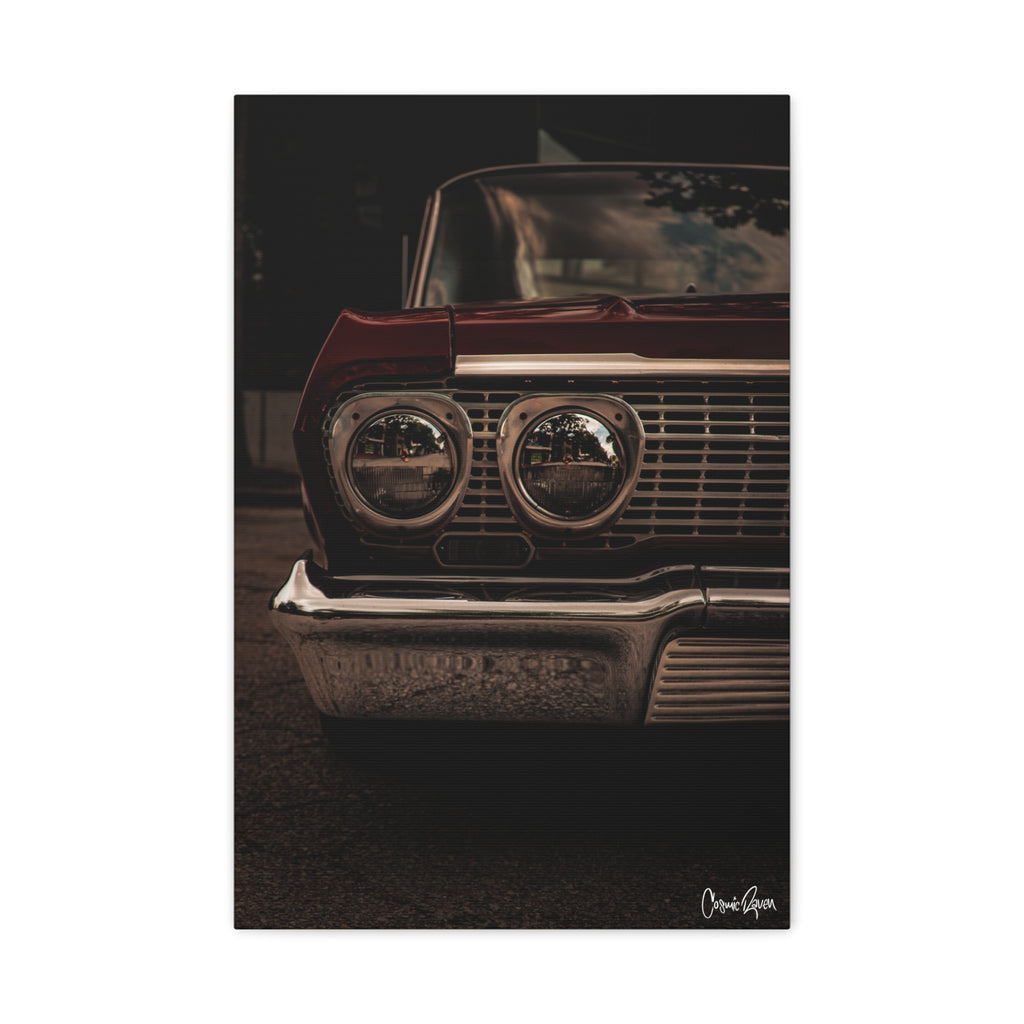 Bloodline Canvas - Vintage Red Car Photography Canvas Art