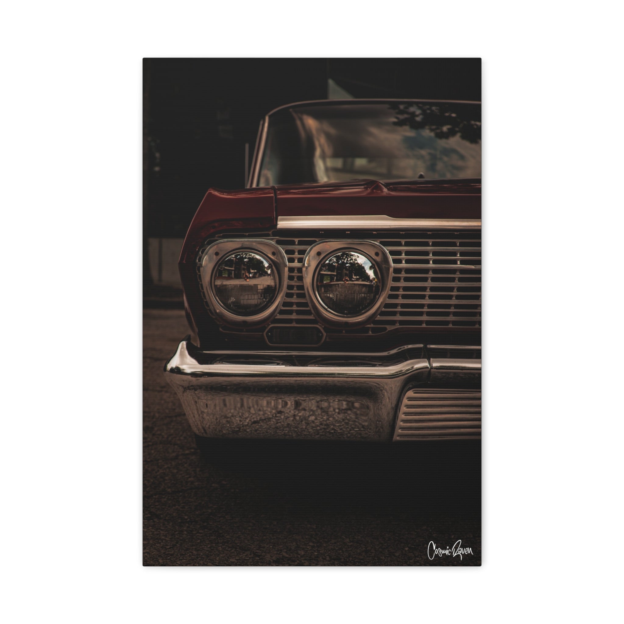 Bloodline Canvas - Vintage Red Car Photography Canvas Art