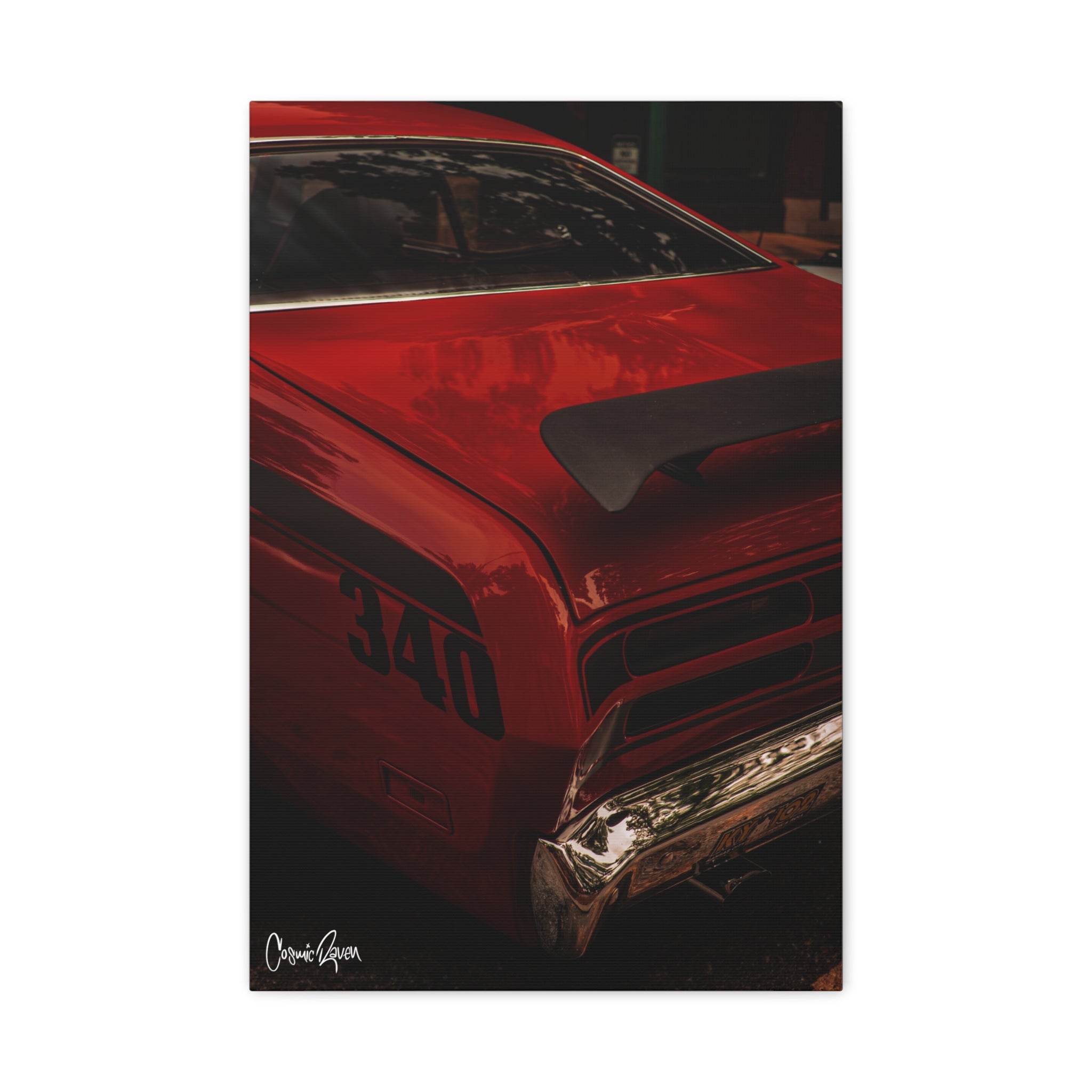 340 Power Canvas - Classic Red Mopar Muscle Car Canvas Print