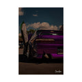 Oh Heck Poster - Purple Silvia Drift Car Rolled Automotive Print