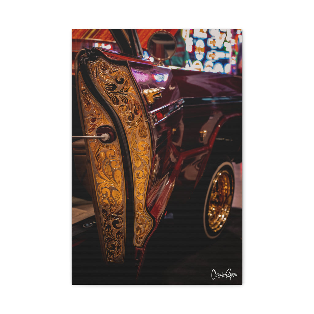 Golden Dreams Canvas - Red Lowrider Vintage Car Art Canvas Print
