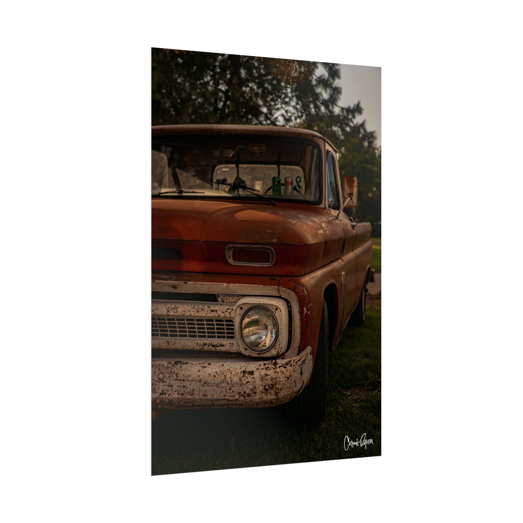 The 66 Poster - Rustic Vintage Chevy Truck Wall Art Print