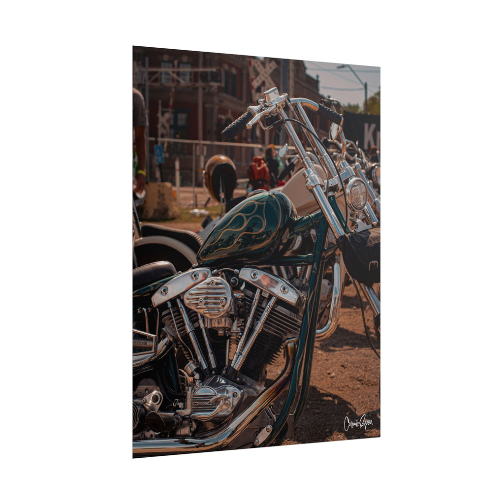 Westcott Gold Flames – Vintage Chopper Photography Rolled Poster