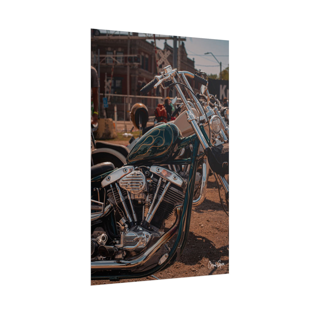 Westcott Gold Flames – Vintage Chopper Photography Rolled Poster