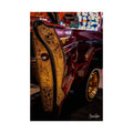 Golden Dreams Poster - Red Lowrider Vintage Car Art Print