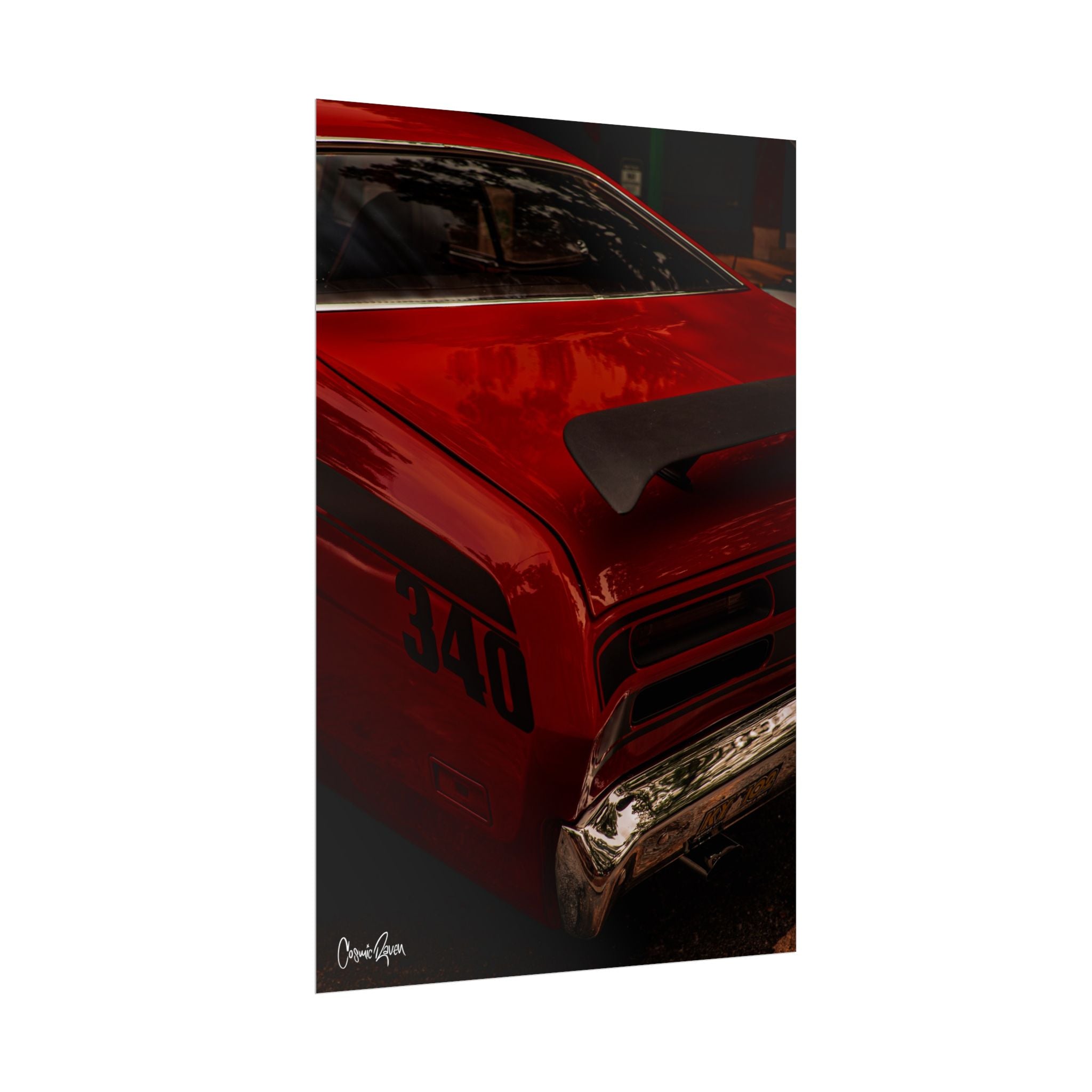 340 Power Poster - Vintage Red Mopar Muscle Car Poster