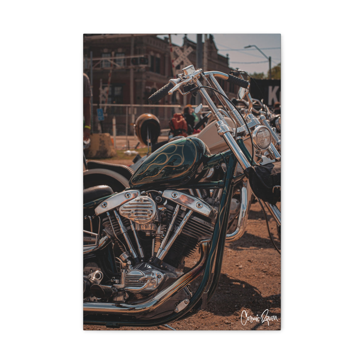 Westcott Gold Flames - Motorcycle Matte Canvas