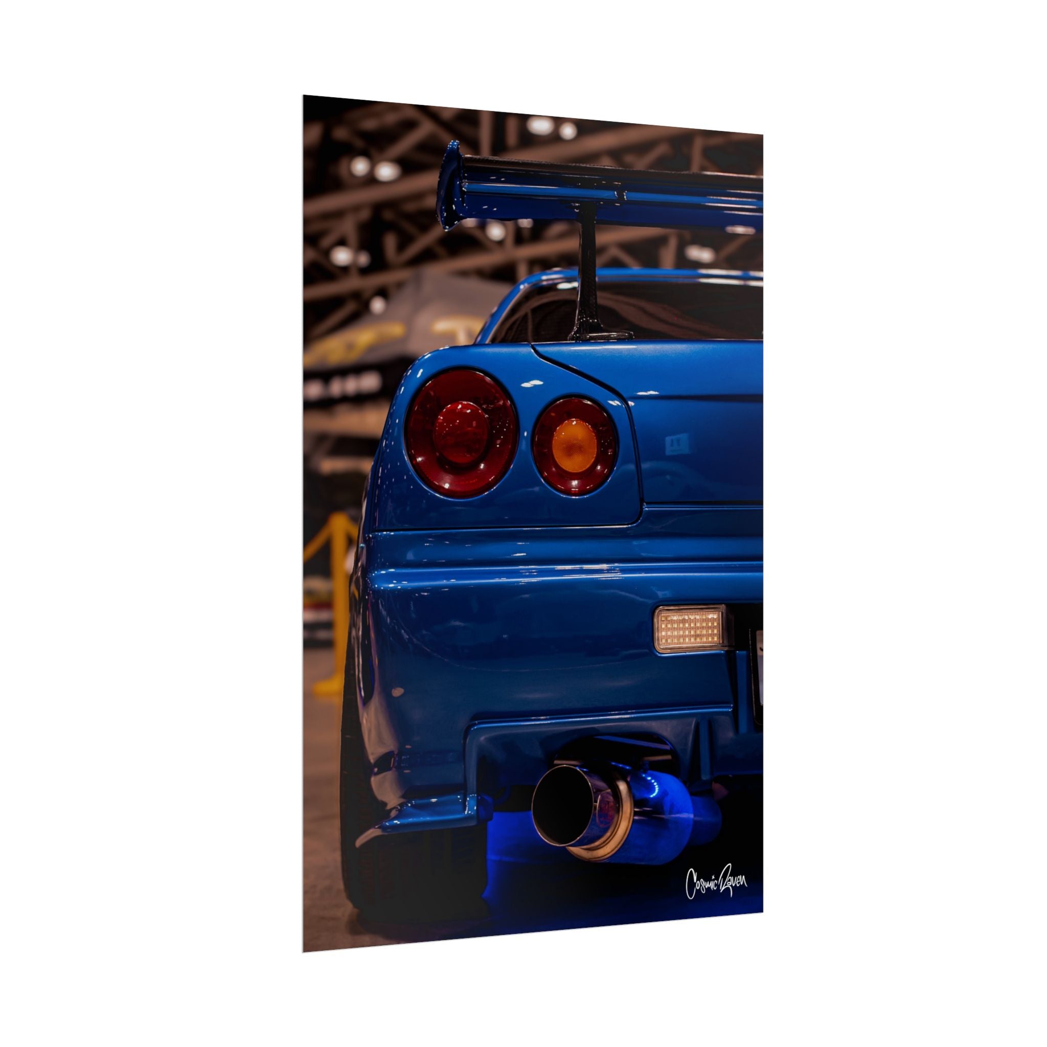 Spoiler Alert Poster- Blue Subaru Skyline GTR Car Enthusiast Rolled Poster