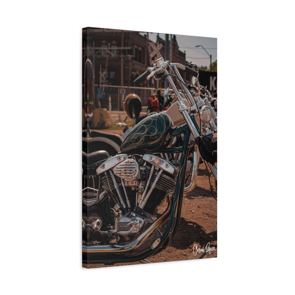 Westcott Gold Flames - Motorcycle Matte Canvas