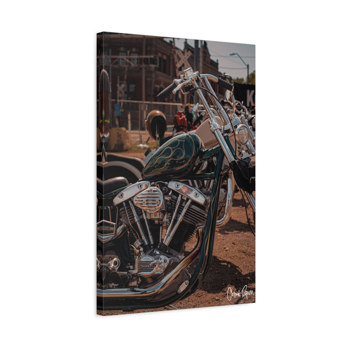 Westcott Gold Flames - Motorcycle Matte Canvas