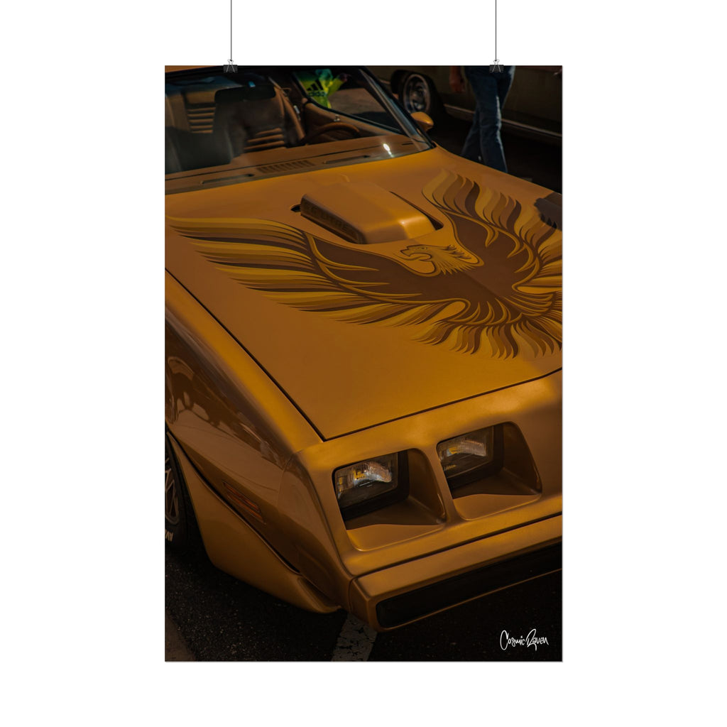 Firebird Poster - Muscle Car Hood Artwork (Rolled Poster)