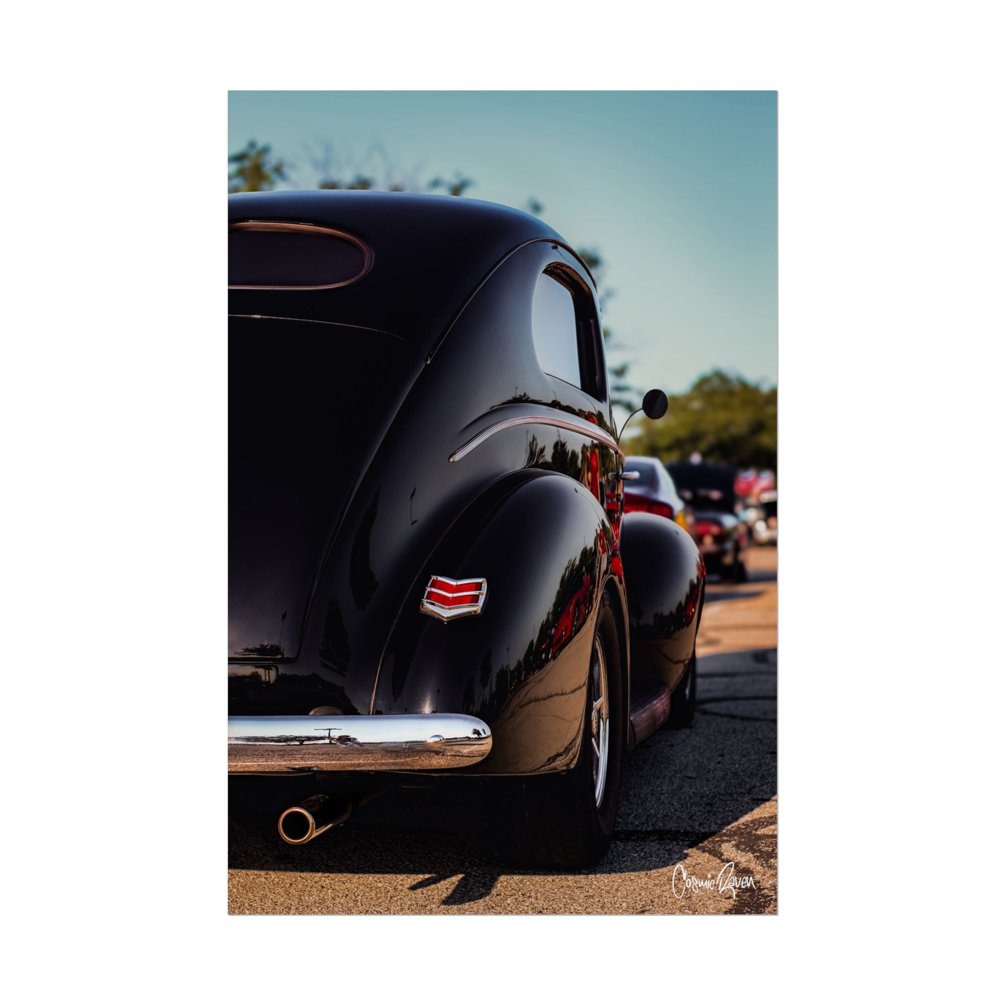 Midnight Legend Poster - Retro Black Hot Rod Photography Rolled