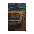 Vintage Pony Canvas - Yellow Ford Mustang Car Photography Canvas Art Print