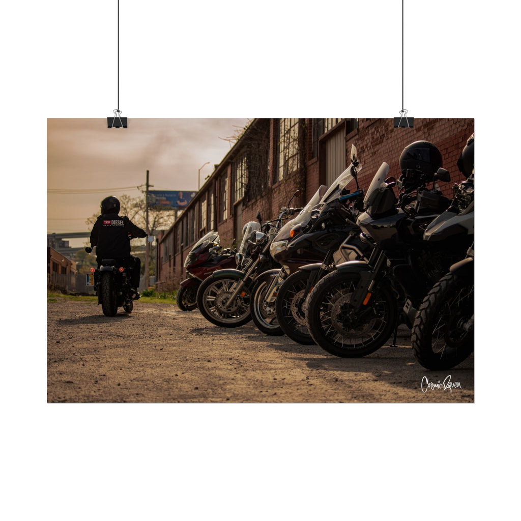 Coffee Run Poster - Motorcycle Enthusiast Photography Wall Art Print